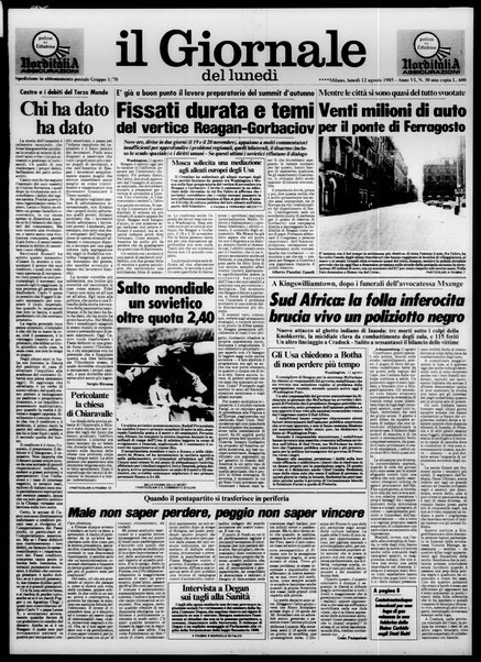 Il giornale del lunedi